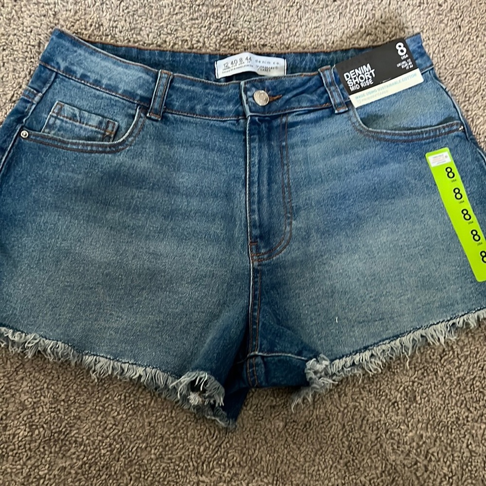 Denim short mid rise shorts